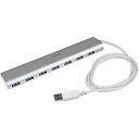 ■StarTech USBハブ/USB 3.0/7ポート Type-A/セルフパワー(ACアダプタ付属)/98cmケーブル/シルバー〔品番:ST73007UA〕...