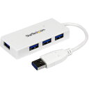 ■StarTech USBハブ/USB 3.0/4ポート Type-A/バスパワー/ホワイト/ノートパソコン対応/ポータブル〔品番:ST4300MINU3W〕【...