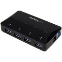 ■StarTech USBハブ/USB 3.0/4ポートType-A + 1ポート 2.4A充電/ブラック/ノートパソコン対応〔品番:ST53004U1C〕【5...