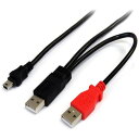 ■StarTech USB 2.0ケーブル/2x Type-A - Mini-B/1.8m/分岐ケーブル/ブラック/Y字Wケーブル 〔品番:USB2HABMY6...