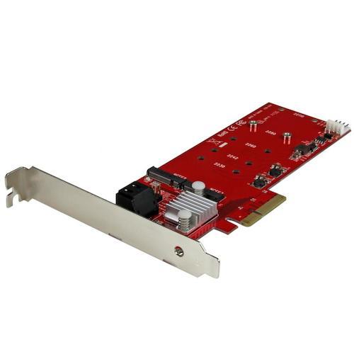 ■StarTech PCI Expressカード/x4/2x M.2 SATA SSD/B-Key/NGFF/ RAIDコントローラカード〔品番:PEXM2SAT3422〕【5398567:0】[法人・事業所限定][外直送元][店頭受取不可]