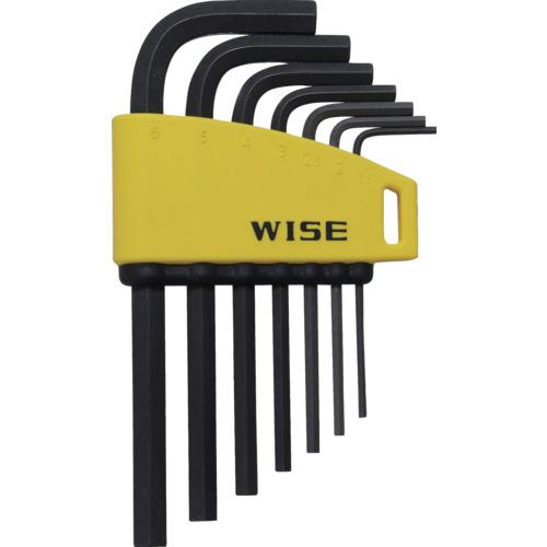 ■WISE 六角レンチ 黒染め7本セット(ショート)〔品番:WLH130B7S〕【5408783:0】[店頭受取不可]