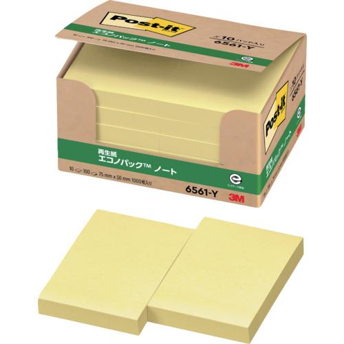 《メーカー》スリーエム　ジャパン（株）オフィスマーケット販売本部《品番》6561-Y《特長》●オフィスの定番、ポストイット［［R上］］ 通常粘着製品です。●くり返し貼ったりはがしたりでき、相手をいためません。《用途》《仕様》●色:イエロー●縦(mm):75●横(mm):50●パック入数:100枚×10冊●サイズ:縦75mm×横50mm《仕様2》●再生紙ノート10個パック《原産国（名称）》アメリカ《材質／仕上》●本体:古紙パルプ配合率100%の再生紙（通常粘着および強粘着パステルカラーのみ）●粘着剤:アクリル系《セット内容／付属品》《注意》●分別廃棄、紙(再生可能)《JANコード》4519001598677《本体質量》350.0g3M　ポスト・イット　75X50mm　100枚X10パッド　イエロー〔品番：6561-Y〕[注番:5421632][本体質量：350.0g]《包装時基本サイズ：105.00×81.00×56.00》〔包装時質量：350.0g〕分類》オフィス・住設用品》文具・事務用品》ふせん・インデックス☆納期情報：取寄管理コード(006) メーカー直送品 (欠品の場合有り)