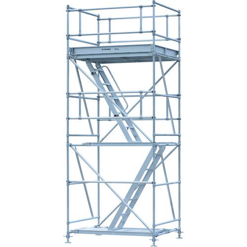 ■PiCa パイプ製足場PSW型キャスター付き 2段〔品番:PSW150182BA〕【5426219:0】[法人・事業所限定][外直送元][店頭受取不可]