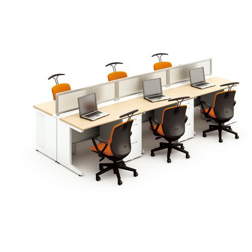 ■NAIKI 平デスク(引出し無し) XEHH型/天板:シルクウッド 本体:クリアーホワイト/W1000×D600×H720〔品番:XEHH106FDNWS〕【5438759:0】[送料別途見積り][法人・事業所限定][外直送][店頭受取不可] [2]