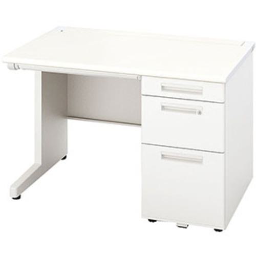 ■NAIKI 片袖デスク(ロングストローク XEHH型/天板:ホワイト 本体:クリアーホワイト/W1100×D800×H720〔..