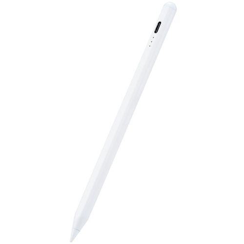 ■エレコム タッチペン 充電式 iPad専用 パームリジェクション対応 傾き検知対応 USB-C 樹脂製ペン先 ホワイト〔品番:PTPACSTAP03WH〕