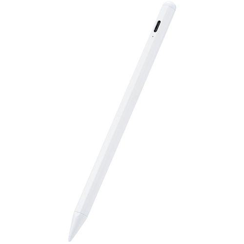 ■エレコム タッチペン 充電式 iPad専用 パームリジェクション対応 USB-C ペン先交換可能 ホワイト〔品番:PTPACSTAP05WH〕
