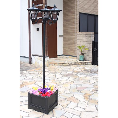 ■TASSCOM 四角い鉢付きソーラー街灯 3灯〔品番:TAN7933〕【5455866:0】[法人・事業所限定][外直送元][店頭受取不可]のサムネイル