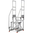 ■TRUSCO アルミ製作業用踏台 3段 高さ0.9m 天板寸法600×400 段高300mm 階段両手すり付き〔品番:TSF369TR300〕【5520399...