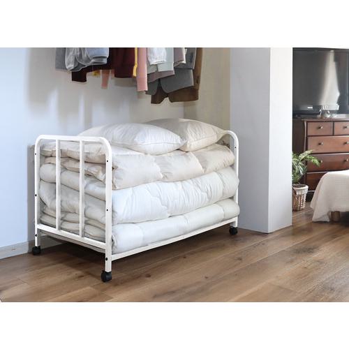 ■TASSCOM カバー付き布団収納ラック ホワイト〔品番:TAN268WH〕【5521154:0】[法人・事業所限定][外直送元][店頭受取不可]