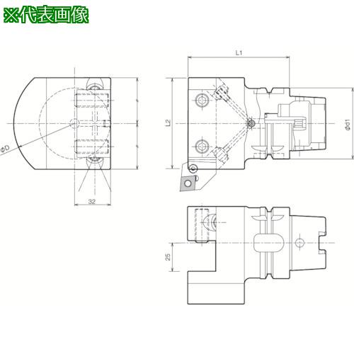 ■京セラ ツーリング機器 外径・端面加工角シャンク取付用ホルダ〔品番:T63HS252590F〕【5532311:0】[送料別途見積り][掲外取寄][店頭受取不可]