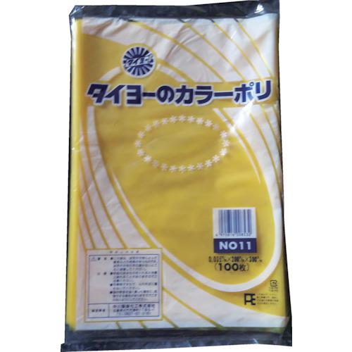 ■タイヨー カラーポリ袋035(イエロー) No.11 (100枚入り)《40袋入》〔品番:S222975〕【5567692×40:0】[送料別途見積り][店頭受取不可]