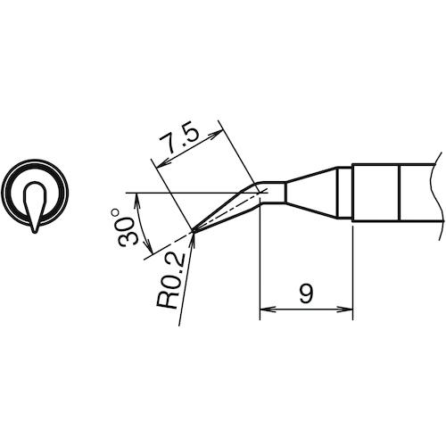 ■白光 こて先 0.2JL型〔品番:T39JL02〕【5586353:0】[送料別途見積り][掲外取寄][店頭受取不可]