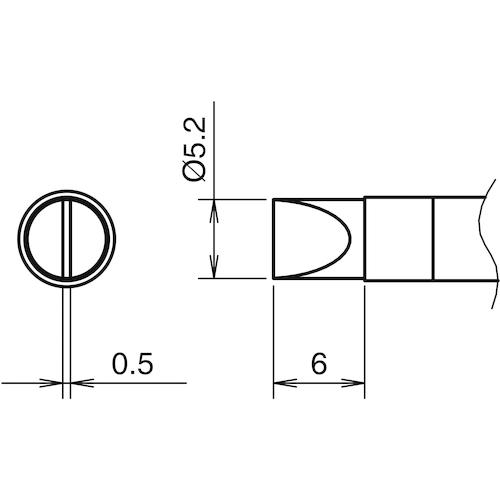 ■白光 こて先 5.2DS型〔品番:T39DS52〕【5587854:0】[送料別途見積り][掲外取寄][店頭受取不可](4)