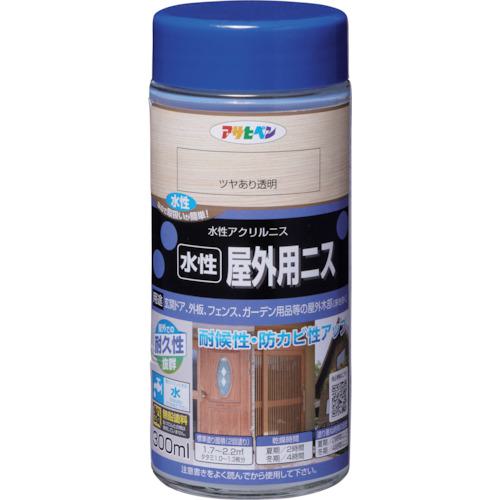 ■アサヒペン 水性屋外用ニス 300ML ツヤあり透明〔品番:450814〕【5617853:0】[送料別途見積り][掲外取寄][店頭受取不可]