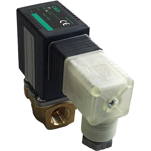 《メーカー》CKD（株）《品番》FFB-2106ASN3D6-B《特長》●多種流体にマルチフィットした2ポートの電磁弁です。●各種用途で求められる機能の標準装備し、ひとつのシリーズで多様な流体に対応するバルブです。●長寿命化による廃棄物の削減と省電力化によるCO2排出量の削減により、カーボンニュートラルに貢献します。●耐久回数2000万回を実現しました(CKD社内試験条件にて)。●プランジャとウェアリング一体化構造により摺動抵抗を低減し、ドライエアでも一般エアと同等の耐久性を実現しました。●流路部の耐食性を向上させました。●構成部品の一体成型により、溶接レスとなっています。●全波整流器搭載コイルを標準装備し、過電流によるコイル焼けと異物の噛み込みによって発生するAC(電流)コイルのうなり音を低減し、省電力化に対応しています。●耐圧容器構造を採用し、コイル交換時の外部漏れリスクを削減します。●静音構造をとり、金属音を低減しました。《用途》●多種流体のON／OFF制御に《仕様》●接続口径:Rc1/8●電源(V):AC220 50/60Hz●使用圧力(MPa):0〜1.0●使用流体:圧縮空気・乾燥エア・水・油・低真空●流体温度(℃):-10〜60(凍結のないこと)●Cv値:0.085●音速コンダクタンス(C[dm［［の3乗］］/(S・bar)]):0.31●幅(mm):91.5●奥行(mm):40●高さ(mm):68.5●オリフィス径(mm):ファイ1.5●材質処理:禁油処理●耐熱クラス:クラス130(B)●コイルオプション:DIN端子箱ランプ付(Pg9)●耐圧(水圧)(MPa):2.1●周囲温度(℃):-10〜55●雰囲気:腐食性ガス・爆発性ガスのない場所●弁座漏れ(立方センチメートル/min(ANR))(空気にて):0.2以下●取付姿勢:自在●保護構造:IP65●皮相電力(VA)《仕様2》●NC(通電時開)形●取付板1:FFB-21-B-MOUNT-PLATE-KIT《原産国（名称）》日本《材質／仕上》●ボディ:黄銅●シール:NBR《セット内容／付属品》《注意》《JANコード》《本体質量》232.0g※こちらの商品は送料無料対象外です。※「送料無料」と表示されても別途送料が必要となりますのでご注意ください。CKD　直動式2ポート電磁弁（マルチフィット［［R上］］）〔品番：FFB-2106ASN3D6-B〕[注番:5708533][本体質量：232.0g]《包装時基本サイズ：××》〔包装時質量：〕分類》空圧用品》空圧・油圧機器》電磁弁☆納期情報：取寄管理コード(005) メーカー直送品 (欠品の場合有り)
