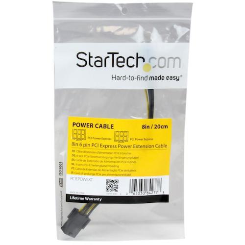■StarTech PC電源ケーブル/PCI Express電源延長/20cm/6 - 6ピン〔品番:PCIEPOWEXT〕【5723278:0】[法人・事業所限定][外直送元][店頭受取不可]