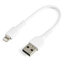 ■StarTech Lightningケーブル/USB-A/15cm/Apple MFi認証/アラミド繊維補強/高耐久/ホワイト〔品番:RUSBLTMM15CM...