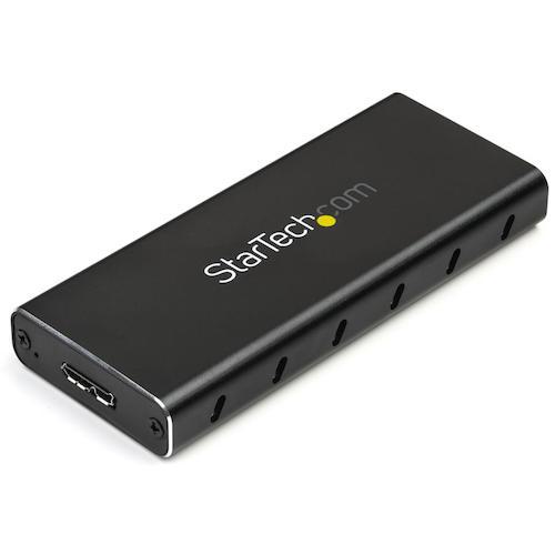 《メーカー》STARTECH．COM社《品番》SM21BMU31C3《特長》●SATA M.2 SSDをUSB-C対応ホストの高速外付けストレージとして活用します。●Thunderbolt 3 USB-C ポート互換です。●最適な放熱を行う通気孔付きのアルミ筐体です。《用途》《仕様》●コネクタ形状:デバイス接続コネクタ:M.2（SATA、B-Key、NGFF）●ホスト接続コネクタ:USB Type Micro-B（USB 3.2 Gen 2、10 Gbps）《仕様2》●デバイスの接続:固定方式●ドライブ数:1●インターフェースと転送速度:SATA 3.0（6 Gbps）、USB 3.1 Gen 2 - 10 Gbps●最大データ転送速度:10Gbps●最大ドライブ高さ:80mm●色:ブラック、シルバー●電力供給方法:USB電源《原産国（名称）》台湾《材質／仕上》●アルミ《セット内容／付属品》《注意》●M.2 NVMe、AHCI PCI-Express SSDには対応していません。《JANコード》0065030864435《本体質量》61.0gStarTech　外付けSATA　M．2　SSDケース／USB−C接続／USB　3．1（10Gbps）／M．2　NGFF〔品番：SM21BMU31C3〕[注番:5724976][本体質量：61.0g]《包装時基本サイズ：131.00×161.00×32.00》〔包装時質量：139.0g〕分類》オフィス・住設用品》OA用品》ケーブル☆納期情報：取寄管理コード(009) メーカー直送品【法人限定＝会社名ご記入お願い致します。】