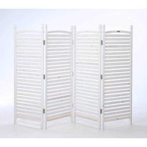 ■TASSCOM 天然木パーテーション 4連 ホワイト〔品番:TAN30224WH〕【5728130:0】[法人・事業所限定][外直送元][店頭受取不可]