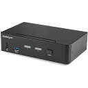 ■StarTech KVMスイッチ/2ポート/1画面/DisplayPort 1.2/4K60Hz/USB 3.0ハブ/オーディオ対応〔品番:SV231DPU3...