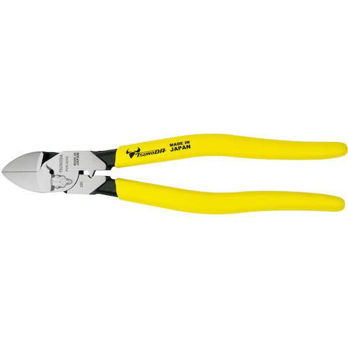 ■TTC 電工パワー薄刃ニッパー225mm(圧着機能付)〔品番:PUN225A〕【5757139:0】[店頭受取不可]