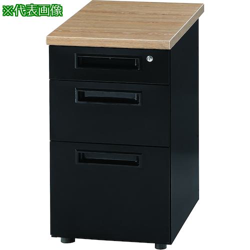 ■イノウエ 脇机 W400D700H700 本体ブラック/天板ホワイト〔品番:GSDB0472WH〕【5796529:0】[送料別途見..