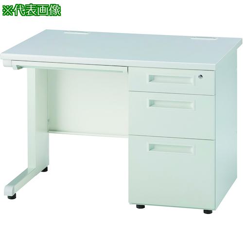■イノウエ 片袖机 W1000D700H700 本体ホワイト/天板フォレスト〔品番:GSDW1072RNFO〕【5798032:0】[送料別途見積り][法人・事業所限定][外直送][店頭受取不可]