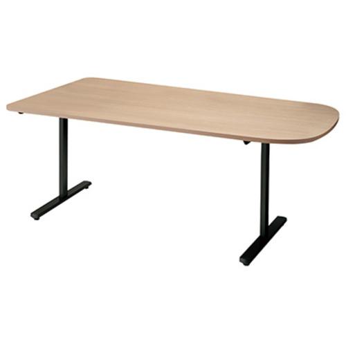 ■NAIKI ミーティングテーブル(配線無/半長円テーブル モプト MP型/天板:サンドオーク 脚:ブラック/W1800×D900×H720〔品番:MP1890SRBSO〕【5800858:0】[送料別途見積り][法人・事業所限定][外直送][店頭受取不可]