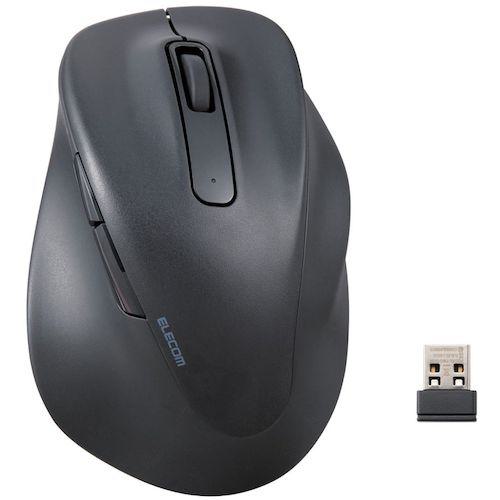 ■ELECOM マウス EX-G 右手専用 XLサイズ 無線2.4GHz 5ボタン 抗菌 静音 ブラック〔品番:MXGXL30DBSKBK〕【5827845:0】[店頭受取不可]