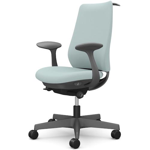 ■OKAMURA ポータム,固定肘,背クッション,スタンダードタイプ,ダークグレー,ハンガー有,ランバー無,ナイロンキャスター〔品番:CF24XAFRU6〕【5841904:0】[送料別途見積り][法人・事業所限定][外直送][店頭受取不可]