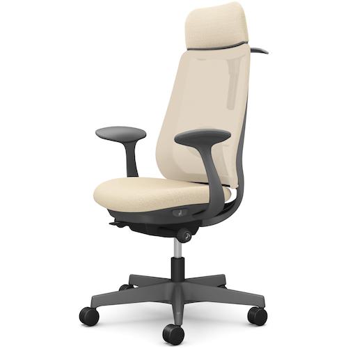 ■OKAMURA ポータム,固定肘,背メッシュ,EXスタンダードタイプ,ダークグレーボディ,ハンガー有,ランバー有,ウレタンキャスター〔品番:CF26ZEF1K2〕【5841919:0】[送料別途見積り][法人・事業所限定][外直送][店頭受取不可]