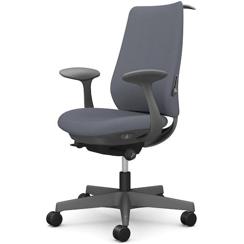 ■OKAMURA ポータム,固定肘,背クッション,スタンダードタイプ,ダークグレー,ハンガー有,ランバー有,ナイロンキャスター〔品番:CF24XEFRU2〕【5845080:0】[送料別途見積り][法人・事業所限定][外直送][店頭受取不可]