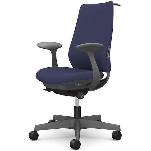 ■OKAMURA ポータム,固定肘,背クッション,スタンダードタイプ,ダークグレー,ハンガー有,ランバー有,ウレタンキャスター〔品番:CF24ZEFRU4〕【5846667:0】[送料別途見積り][法人・事業所限定][外直送][店頭受取不可]