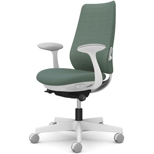 ■OKAMURA ポータム,固定肘,背クッション,スタンダードタイプ,ホワイトボディ,ハンガー無,ランバー有,ナイロンキャスター〔品番:CF23XZFXW5〕【5849660:0】[送料別途見積り][法人・事業所限定][外直送][店頭受取不可]