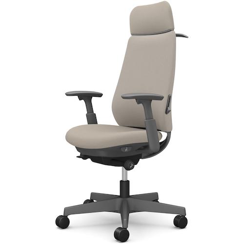 ■OKAMURA ポータム,可動肘,背クッション,EXスタンダードタイプ,ダークグレー,ハンガー有,ランバー有,ウレタンキャスター〔品番:CF88ZEFKY7〕【5849964:0】[送料別途見積り][法人・事業所限定][外直送][店頭受取不可]