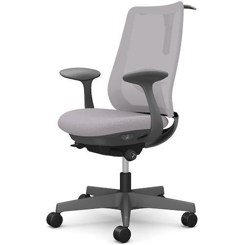 ■OKAMURA ポータム,固定肘,背メッシュ,スタンダードタイプ,ダークグレーボディ,ハンガー有,ランバー有,ナイロンキャスター〔品番:CF22XEF1K1〕【5852754:0】[送料別途見積り][法人・事業所限定][外直送][店頭受取不可]