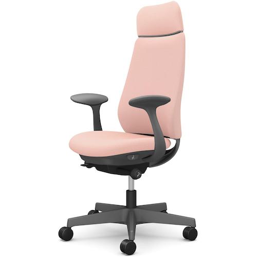 ■OKAMURA ポータム,固定肘,背クッション,EXスタンダードタイプ,ダークグレー,ハンガー無,ランバー無,ナ..