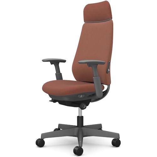 ■OKAMURA ポータム,可動肘,背クッション,EXスタンダードタイプ,ダークグレー,ハンガー無,ランバー有,ナイロンキャスター〔品番:CF87XEFKY8〕【5860867:0】[送料別途見積り][法人・事業所限定][外直送][店頭受取不可]