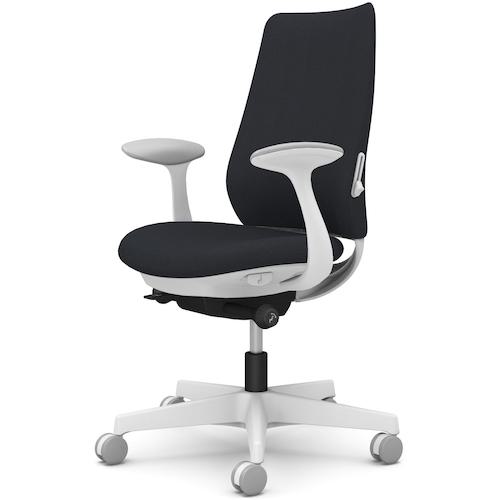 ■OKAMURA ポータム,固定肘,背クッション,スタンダードタイプ,ホワイトボディ,ハンガー無,ランバー有,ナイロンキャスター〔品番:CF23XZFRU1〕【5862249:0】[送料別途見積り][法人・事業所限定][外直送][店頭受取不可]