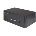 ■StarTech KVMスイッチ/2ポート/HDMI/4K60Hz/3.5mmオーディオ/2ポートUSB 3.0ハブ/CPU切替器〔品番:SV231DHU34...