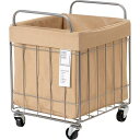 ■グリーンクロス 折りたたみ可能ランドリーバスケットワイド キャスター付き 40L ベージュ〔品番:6300046492〕【5959095:0】[送料別途見積り...