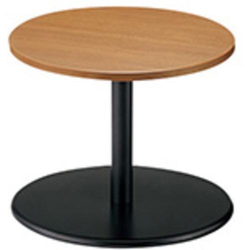 ■NAIKI ミーティングテーブル KLR型/天板:ミディアムウォールナット 脚:ブラック/Φ600×H500〔品番:KLRL60RBMW〕【5960727:0】[送料別途見積り][法人・事業所限定][外直送][店頭受取不可]