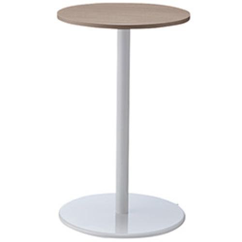 ■NAIKI ミーティングテーブル KLR型/天板:ショコラアッシュ 脚:クリアーホワイト/Φ600×H972〔品番:KLRH60RWCA〕【5962290:0】[送料別途見積り][法人・事業所限定][外直送][店頭受取不可]