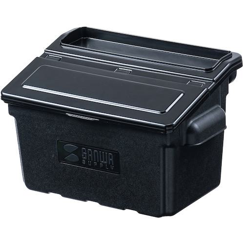 ■SANWA 3段式ワゴン用蓋付きサイドBOX 小〔品番:CARTFA3ST2BK〕【5973095:0】[法人・事業所限定][直送元][店頭受取不可]