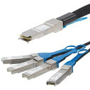 ■StarTech DAC Twinaxブレークアウトケーブル/2m/MSA対応アンコード/40Gbps/銅線ダイレクトアタッチケーブル〔品番:QSFP4SFP...