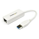 ■StarTech LANアダプター/USB-A/1x RJ45/ギガビットイーサネット/有線LAN変換/ホワイト〔品番:USB31000SW〕【5976353...