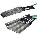 ■StarTech AOCブレークアウトケーブル/15m/Cisco製品QSFP-4X10G-AOC15M互換/C9300 C3850対応〔品番:QSFP4X1...