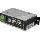 ■StarTech USBハブ/USB 2.0接続/4ポート/産業用メタル筐体/ESD保護/350Wサージ保護/DINレール・壁面設置対応〔品番:HB20A4A...